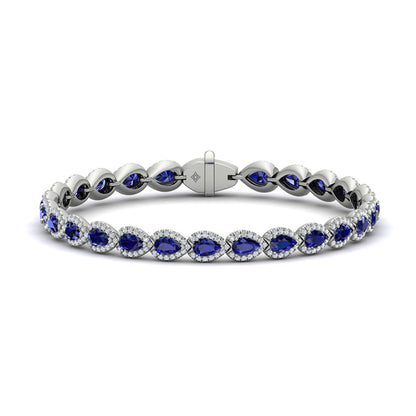 Diamond and Sapphire Hinged Bangle