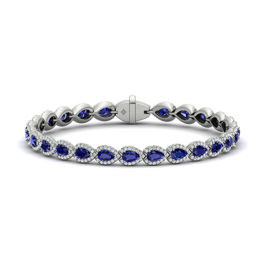 Diamond and Sapphire Hinged Bangle