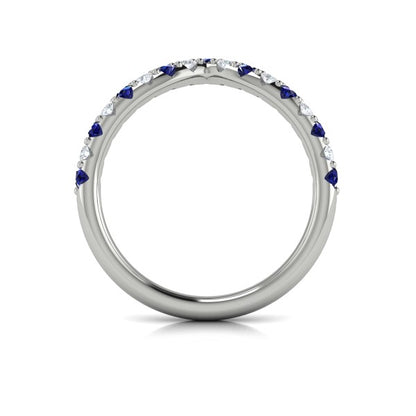 Sapphire and Diamond Contour Band