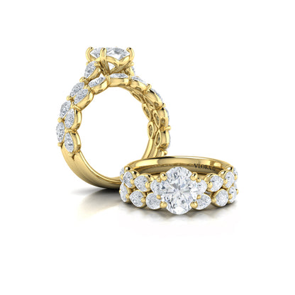 Matching Bands Wedding Band in 14K Yellow Gold by Vlora Bridal