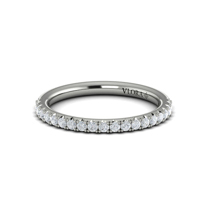 Matching Bands Wedding Band in 14K White Gold by Vlora Bridal