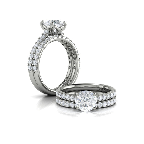 Round Classic Engagement Ring in Platinum by Vlora Bridal