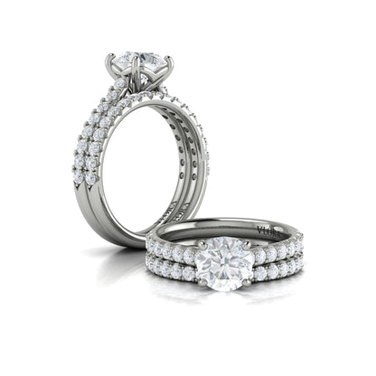 Round Classic Engagement Ring in Platinum by Vlora Bridal