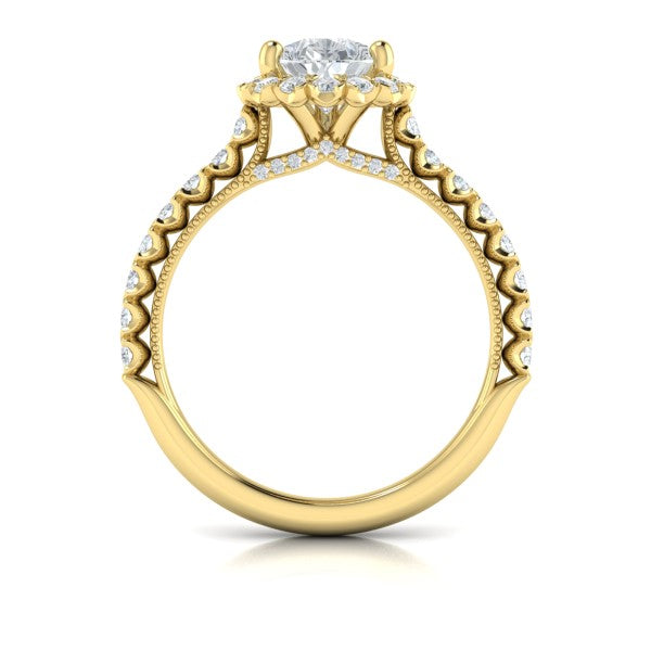 Timeless Pear Halo Engagement Ring