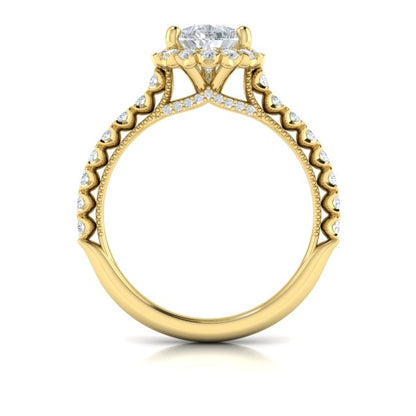 Timeless Pear Halo Engagement Ring