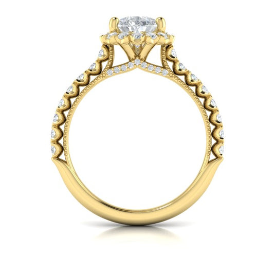 Timeless Pear Halo Engagement Ring