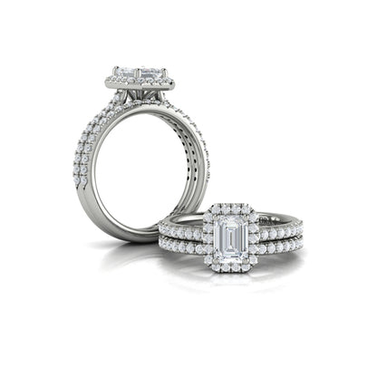 Timeless Halo Emerald Cut Engagement Ring