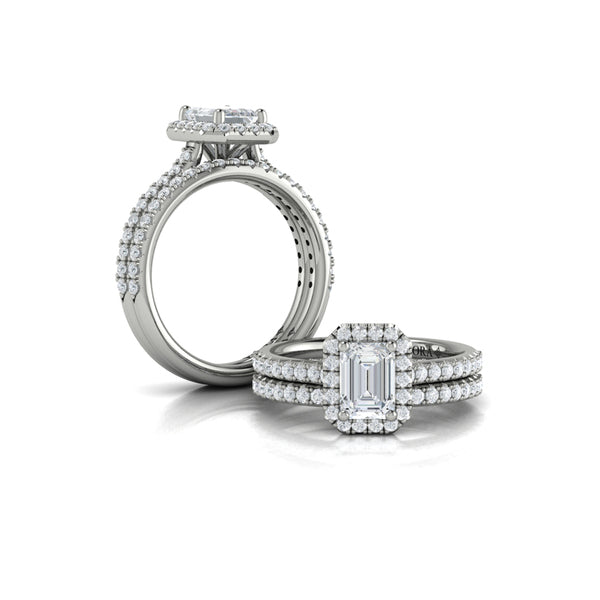 Timeless Halo Emerald Cut Engagement Ring