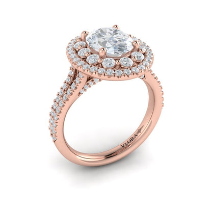 Grand Double Halo Oval Engagement Ring