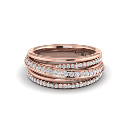 Diamond Pavé Multi-Row Wrapped Ring