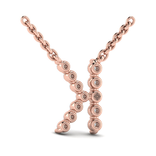 Diamond Alphabet Pendant Necklace, K