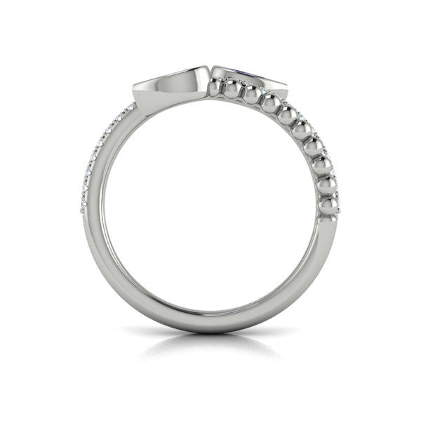 Bezel Set Pear shaped Sapphire and Diamond Wrap Ring