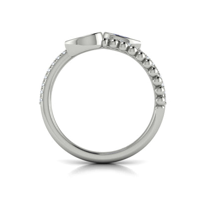 Bezel Set Pear shaped Sapphire and Diamond Wrap Ring