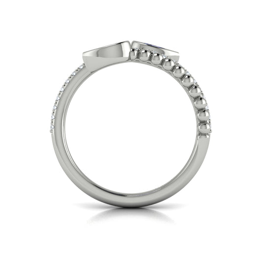 Bezel Set Pear shaped Sapphire and Diamond Wrap Ring