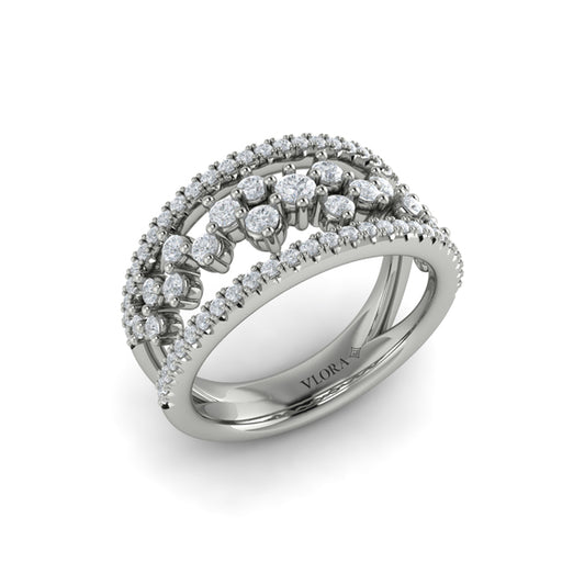 Floating Diamond Cluster Ring