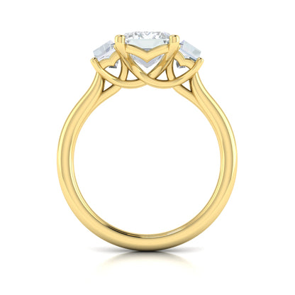 Tapestry Three Stone Emerald Cut Engagement Ring