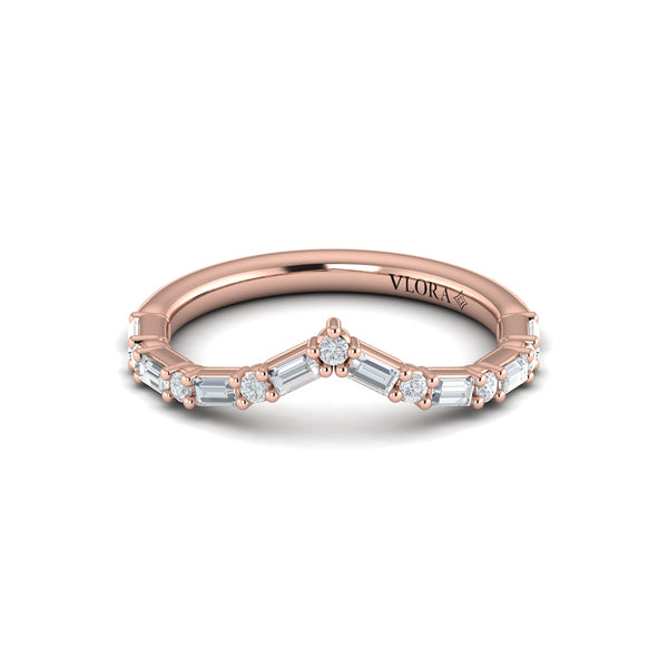 Diamond Baguette Chevron Ring