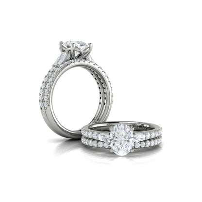 Matching Bands Wedding Band in 14K White Gold by Vlora Bridal