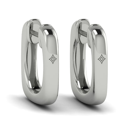 Elongated Baguette Diamond Huggie Earrings