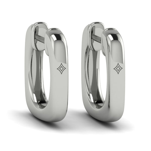 Elongated Baguette Diamond Huggie Earrings