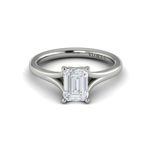 Solitaire Emerald Cut Engagement Ring