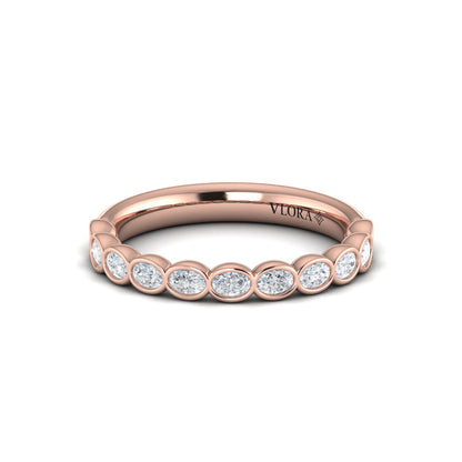Matchign Band for Bezel Oval Diamond Band Engagement Ring