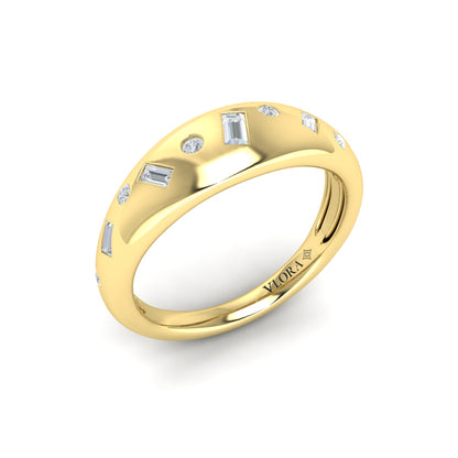 Multi Baguette and Round Dome Diamond Ring