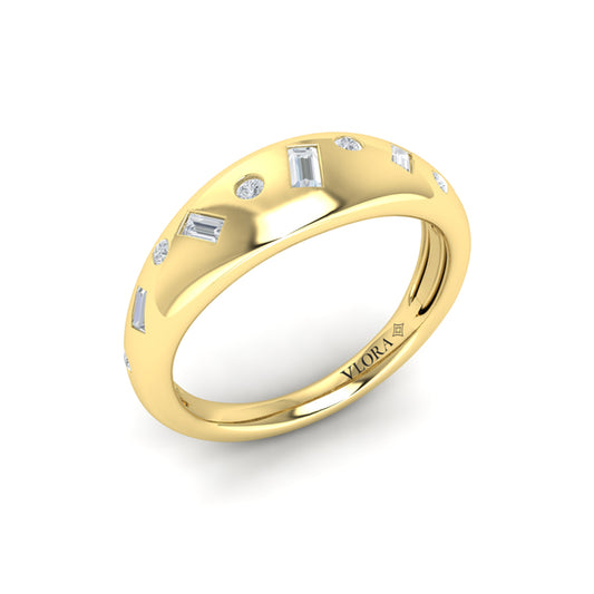Multi Baguette and Round Dome Diamond Ring