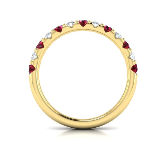 Ruby and Diamond Stackable Band