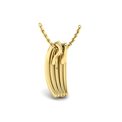 Triple Row Diamond Fluted Pendant