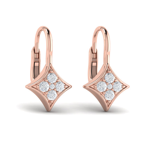 Diamond Vlora Star Channel Set Huggie Earrings
