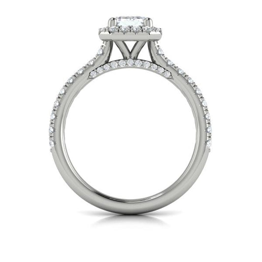 Timeless Halo Emerald Cut Engagement Ring