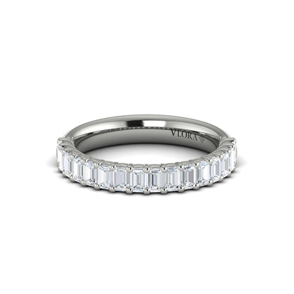 Matching Band for Emerald Cut Engagement Ring with Baguette Diamond Band