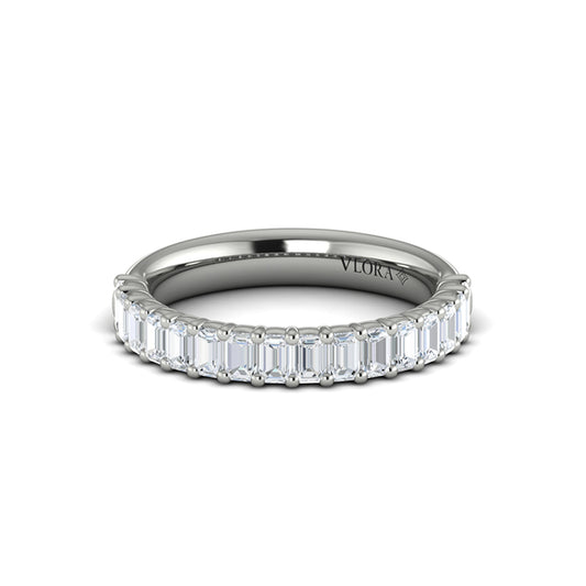 Matching Band for Emerald Cut Engagement Ring with Baguette Diamond Band