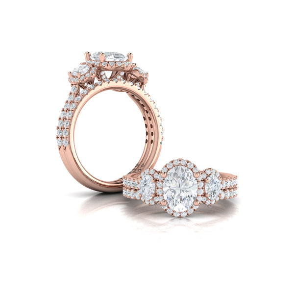Matching Bands Wedding Band in 14K Rose Gold by Vlora Bridal