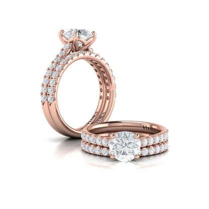 Matching Bands Wedding Band in 14K Rose Gold by Vlora Bridal