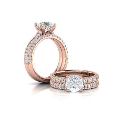Matching Bands Wedding Band in 14K Rose Gold by Vlora Bridal