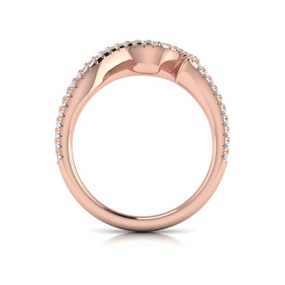Matching Band for Modern Swirl Pavé Halo Engagement Ring