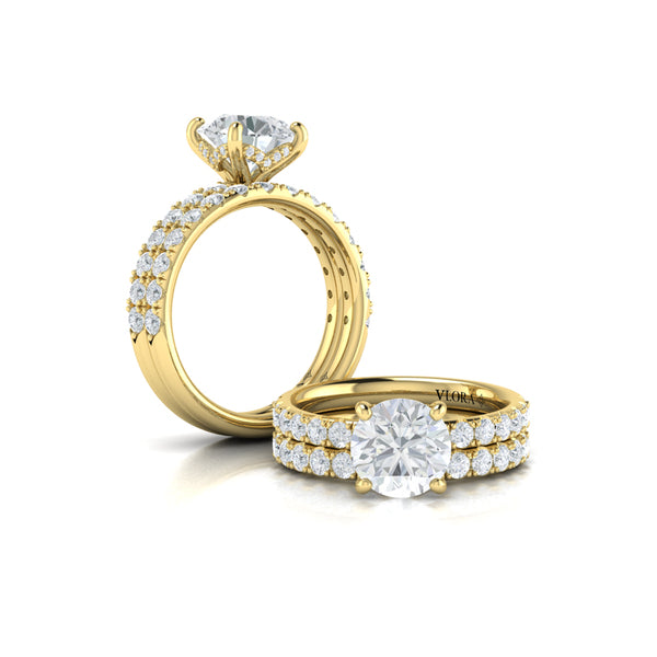 Matching Bands Wedding Band in 14K Yellow Gold by Vlora Bridal