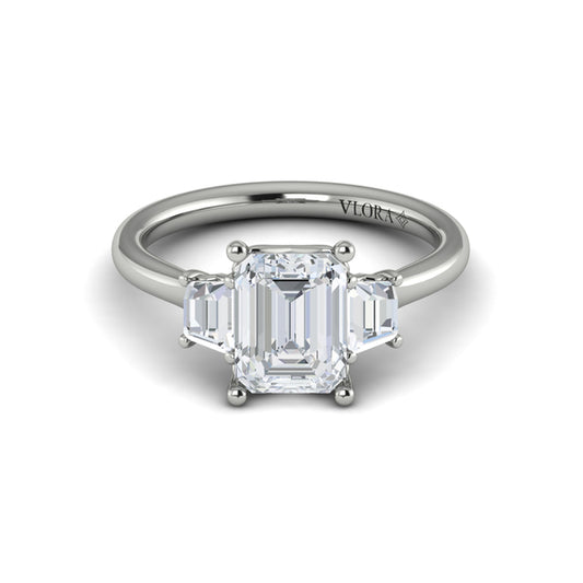 Tapestry Three Stone Emerald Cut Engagement Ring