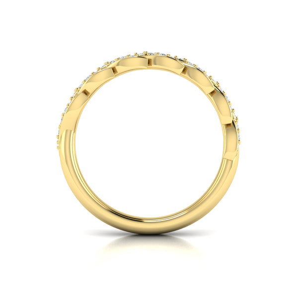 Pave Wheat Stackable Band