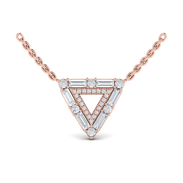 Diamond Baguette Double Trinity Necklace
