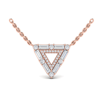 Diamond Baguette Double Trinity Necklace
