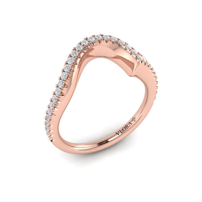 Matching Band for Modern Swirl Pavé Halo Engagement Ring