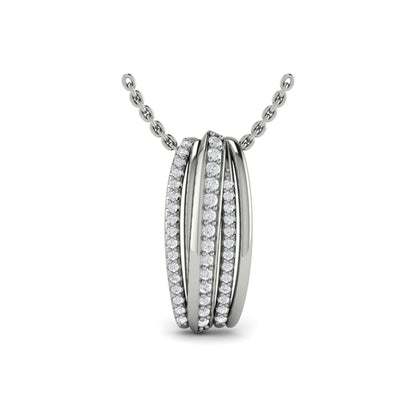 Triple Row Diamond Fluted Pendant