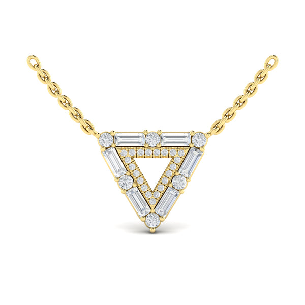 Diamond Baguette Double Trinity Necklace