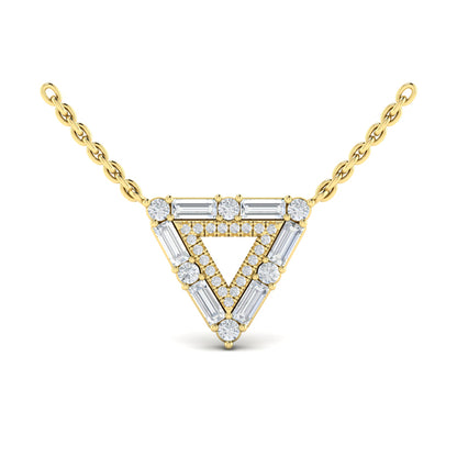 Diamond Baguette Double Trinity Necklace