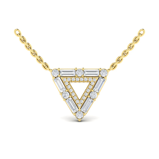 Diamond Baguette Double Trinity Necklace