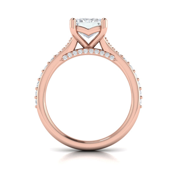 Emerald Cut Cathedral Engagement Ring