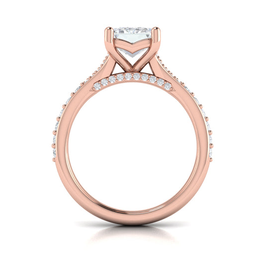 Emerald Cut Cathedral Engagement Ring